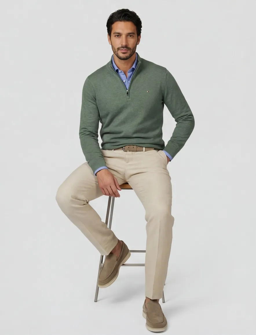 trui groen Portofino Regular Fit