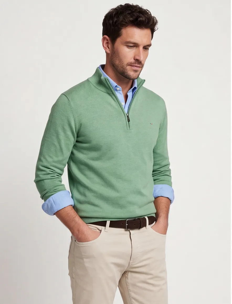 trui groen Portofino Regular Fit