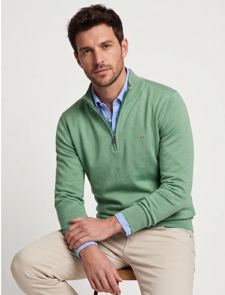 trui groen Portofino Regular Fit