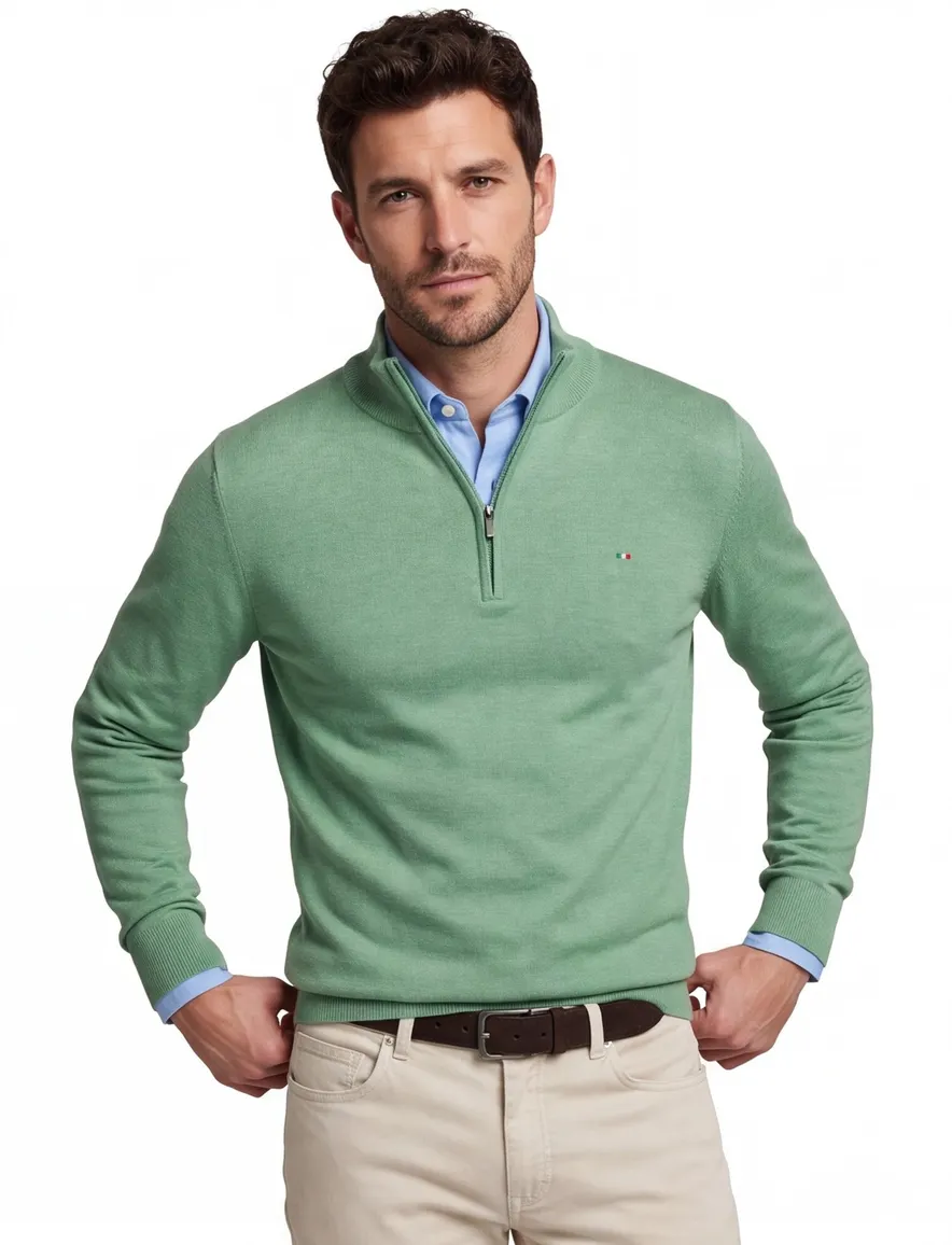 trui groen Portofino Regular Fit