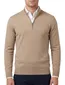 Portofino Hince regular fit half zip trui camel katoen
