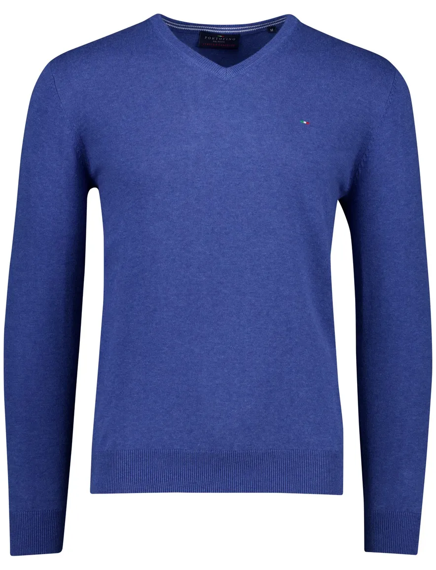 Portofino Vince V-neck Pullover Knit Blauw