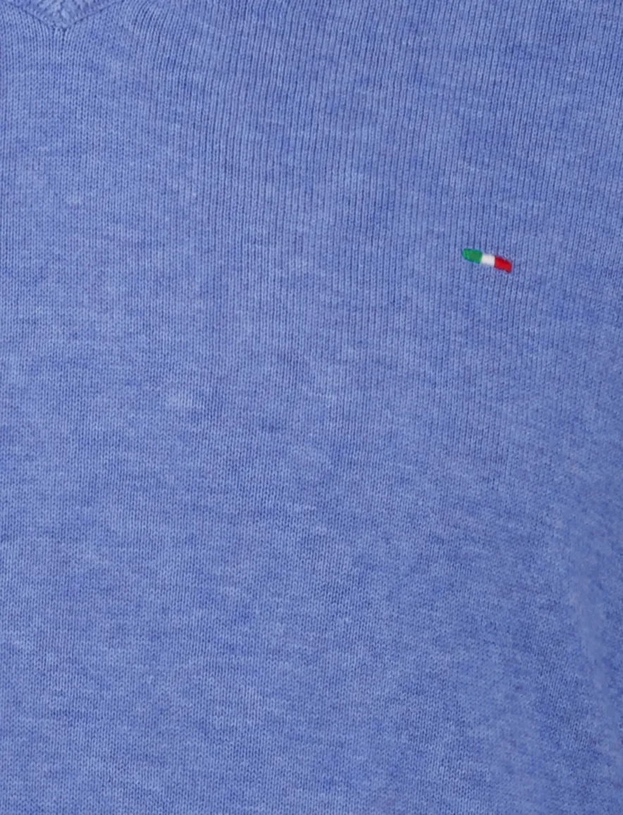 Portofino Vince V-neck Pullover Flat Knit blauw