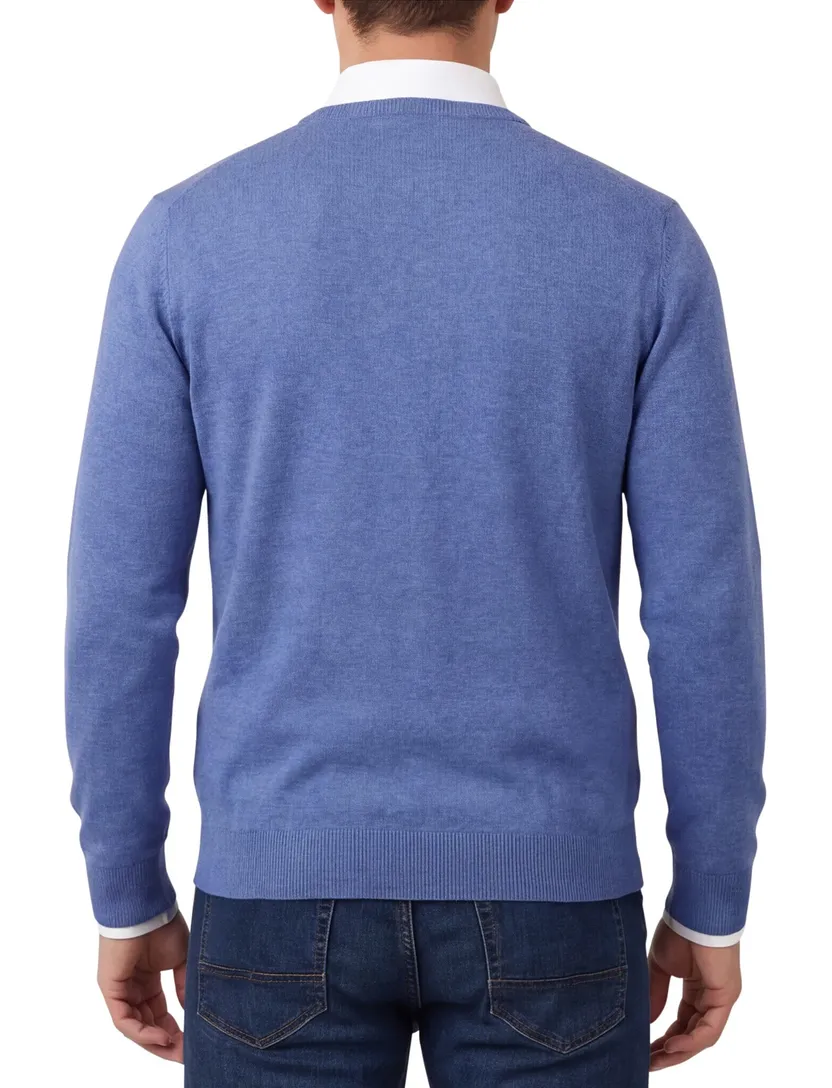 Portofino effen blauw normale fit katoen