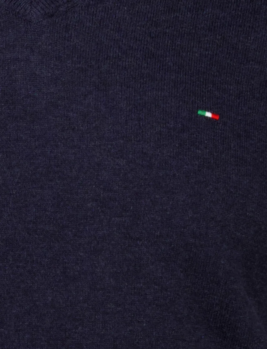 Portofino Vince V-neck Pullover Flat Knit navy
