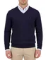 katoenen Portofino effen donkerblauw normale fit