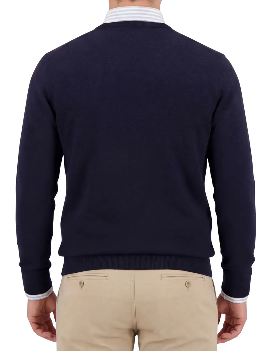 Portofino Vince V-neck Pullover Flat Knit navy