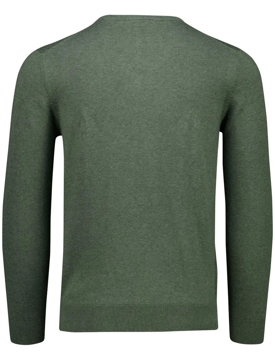 Portofino Vince V-neck Pullover Flat Knit Groen