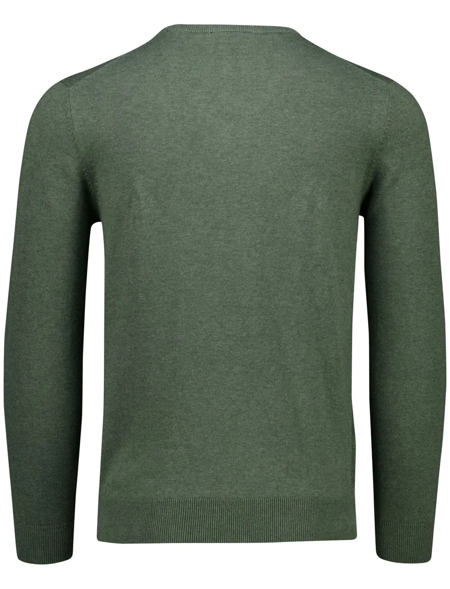 Portofino Vince V-neck Pullover Flat Knit Groen