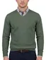 Portofino Vince V-neck Pullover Flat Knit Groen