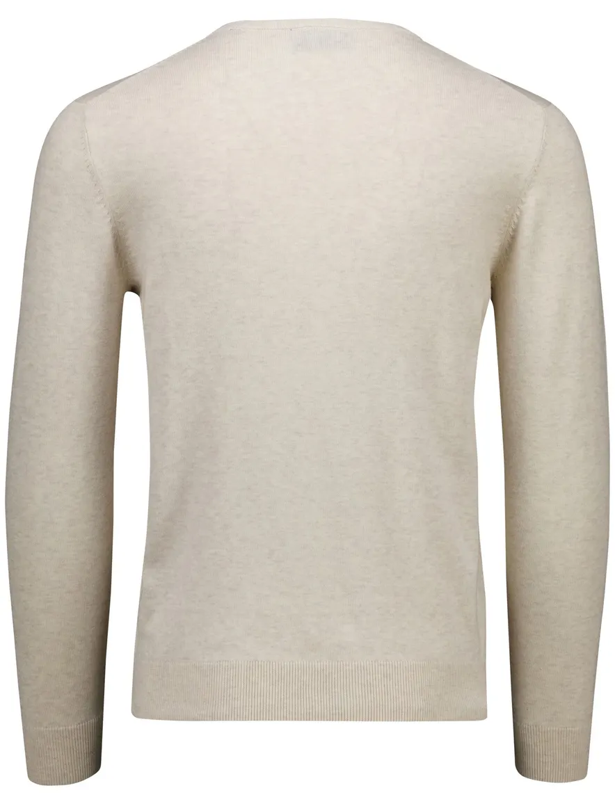 Portofino beige effen normale fit v-hals normale fit