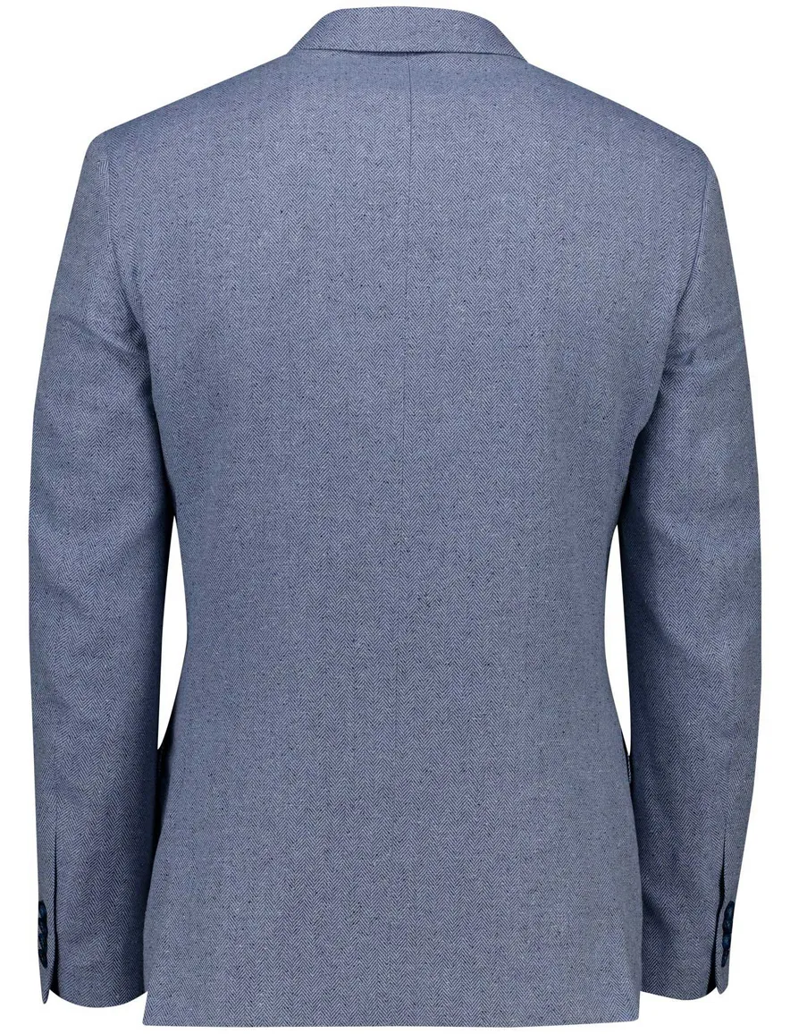 Magee colbert middenblauw zijde gemêleerd