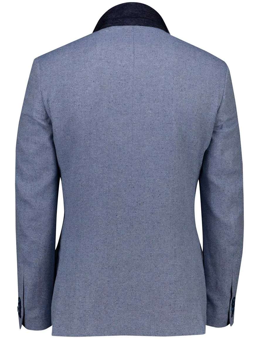 Magee colbert middenblauw zijde gemêleerd