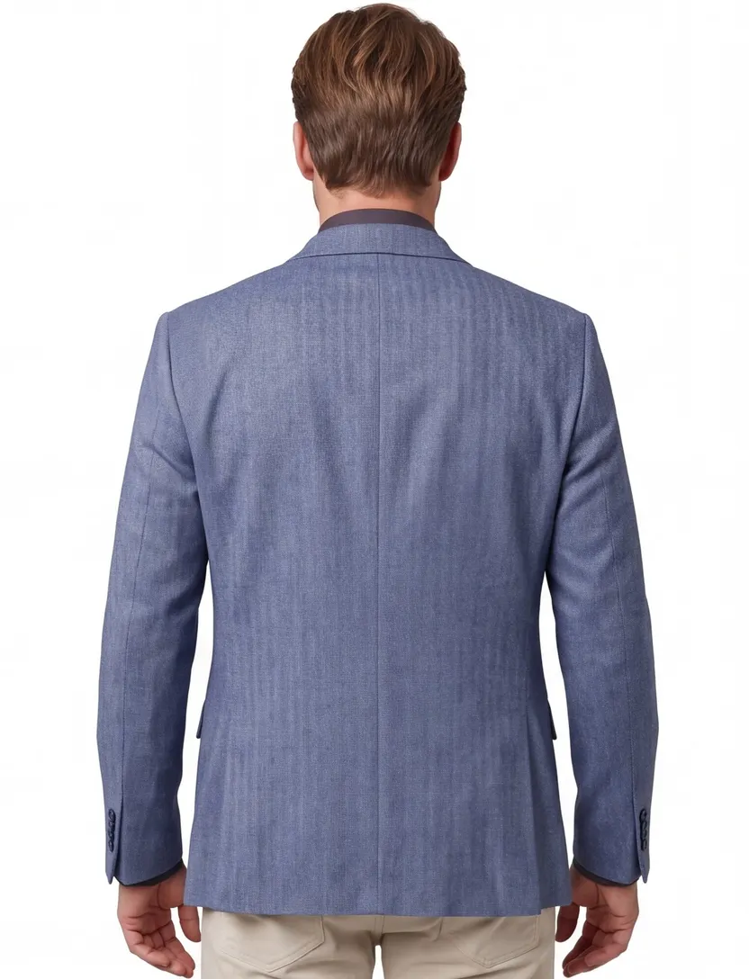 Magee colbert middenblauw zijde classic fit