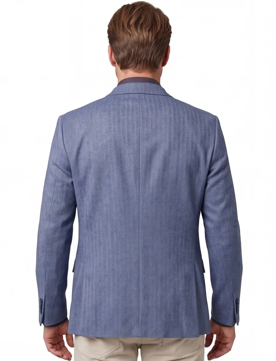 Magee colbert middenblauw zijde gemêleerd
