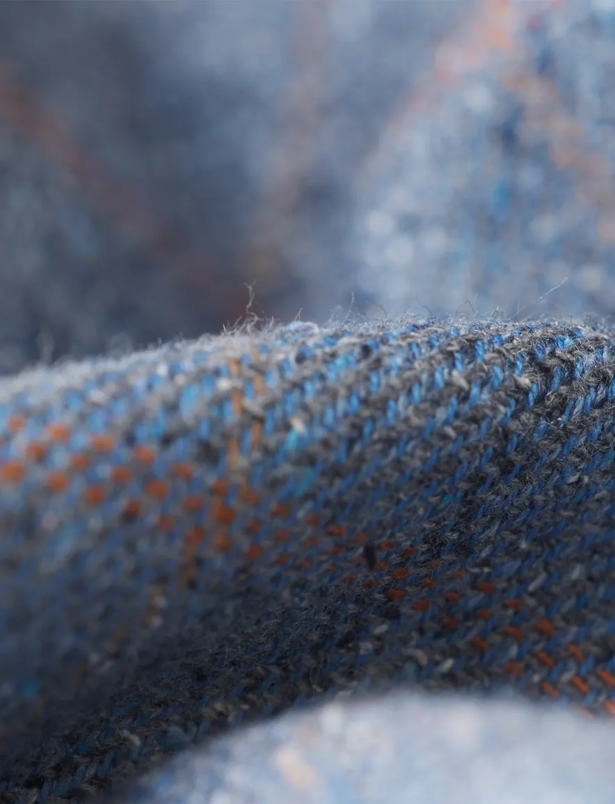 Magee colbert blauw geruit zijde
