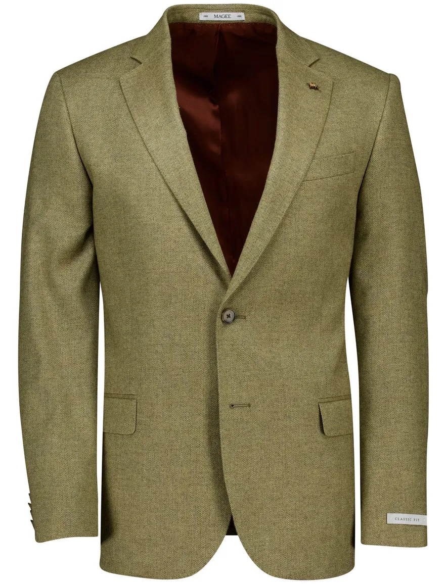 Magee colbert Liffey blazer groen normale fit