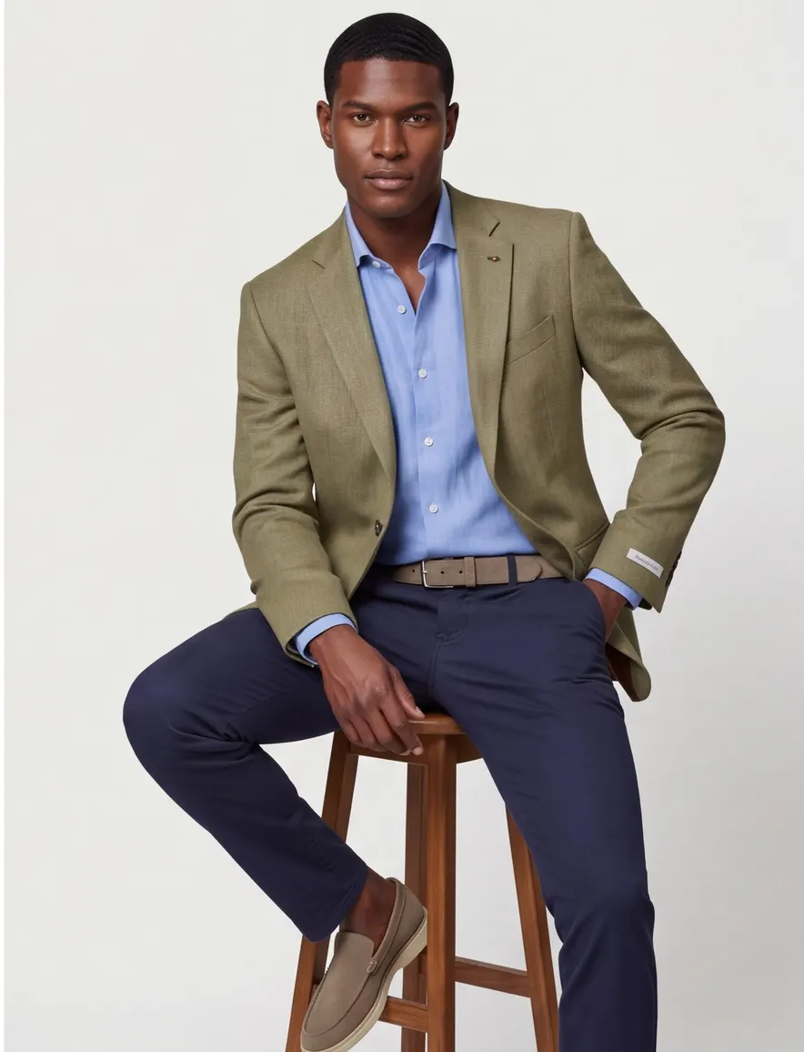 Magee colbert Liffey blazer groen normale fit