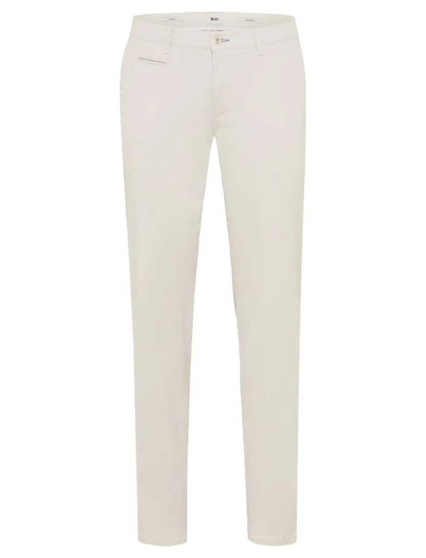 Brax Fabio pantalon chino creme effen wijde fit katoen