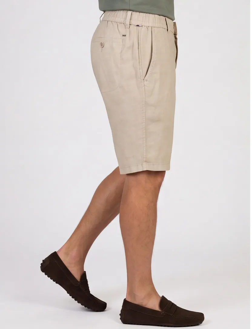 Brax bermuda beige linnen effen