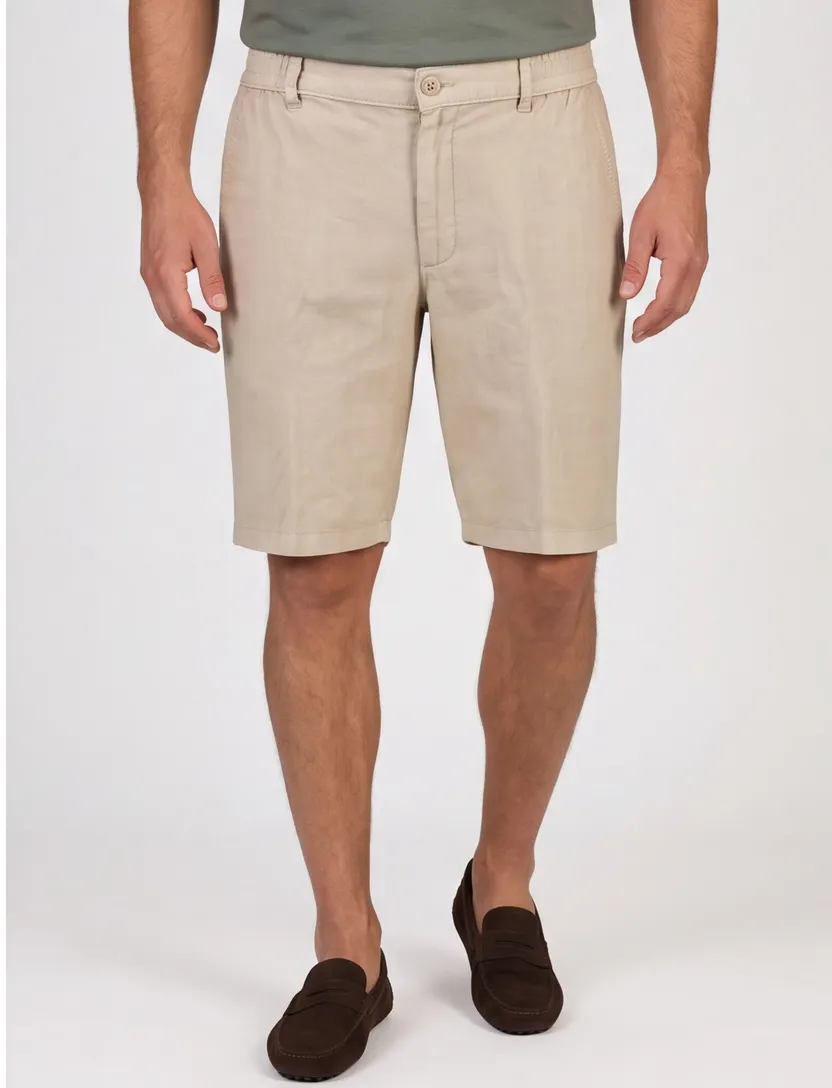 Brax bermuda beige linnen effen