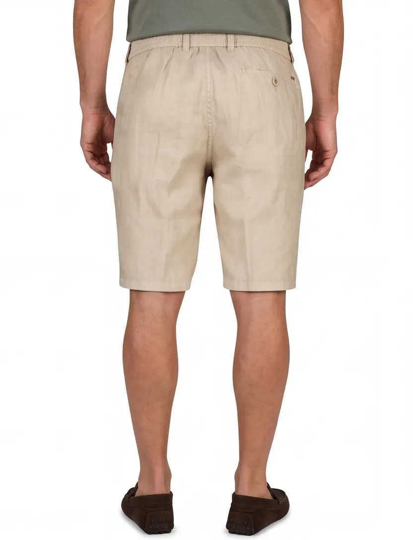 Brax bermuda beige linnen effen
