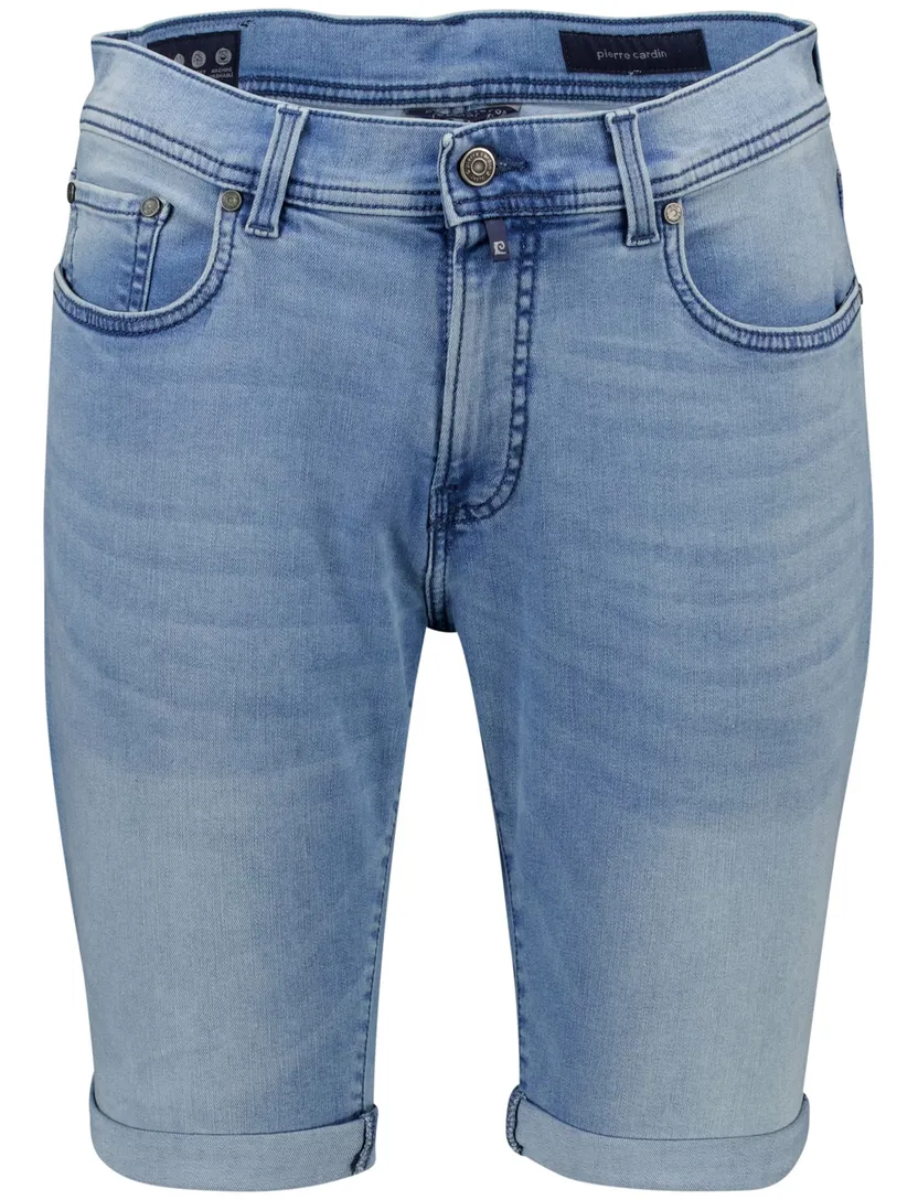 Pierre Cardin short denim blauw effen normale fit