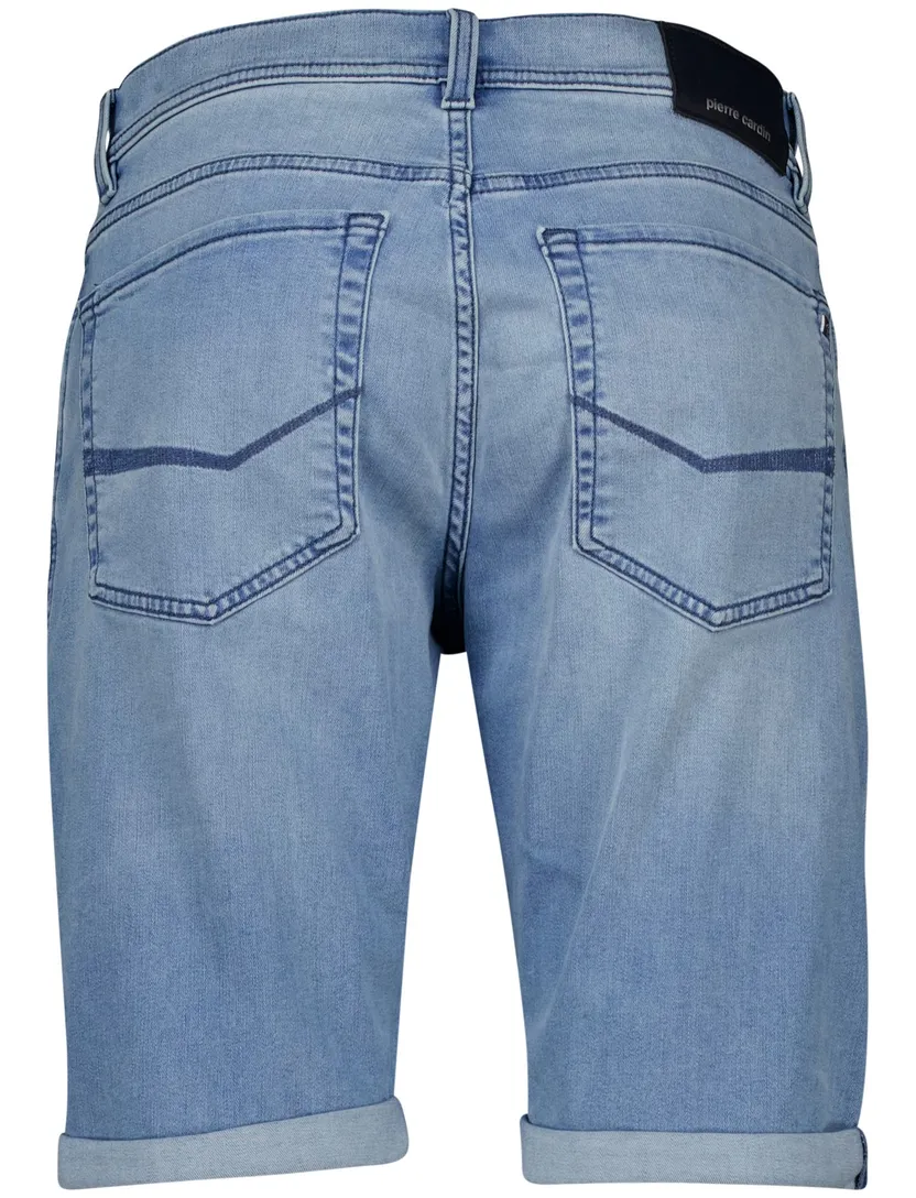 Pierre Cardin short denim blauw effen normale fit