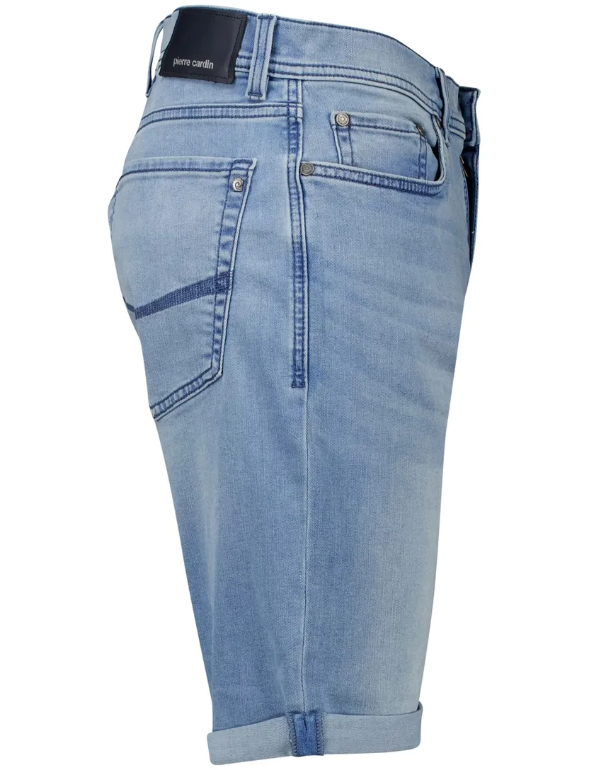 Pierre Cardin short denim blauw effen normale fit