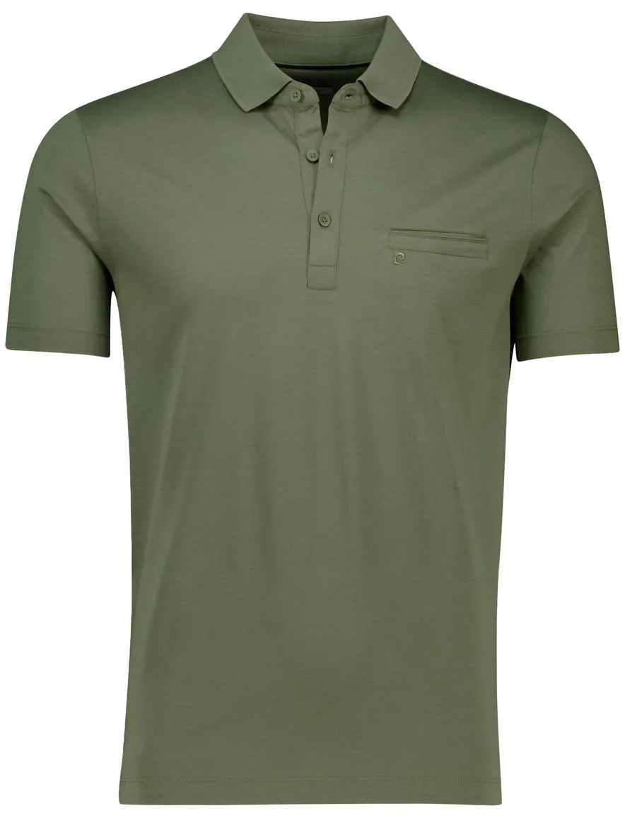 Pierre Cardin groen polo 3-knoops korte mouw