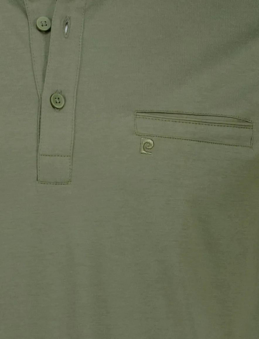 Pierre Cardin groen polo 3-knoops