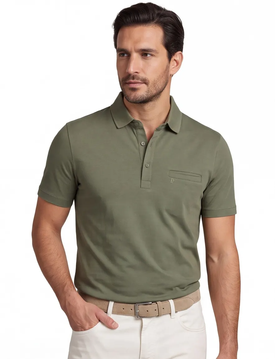 Pierre Cardin groen polo 3-knoops