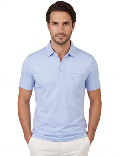 Pierre Cardin Pierre Cardin polo lichtblauw effen