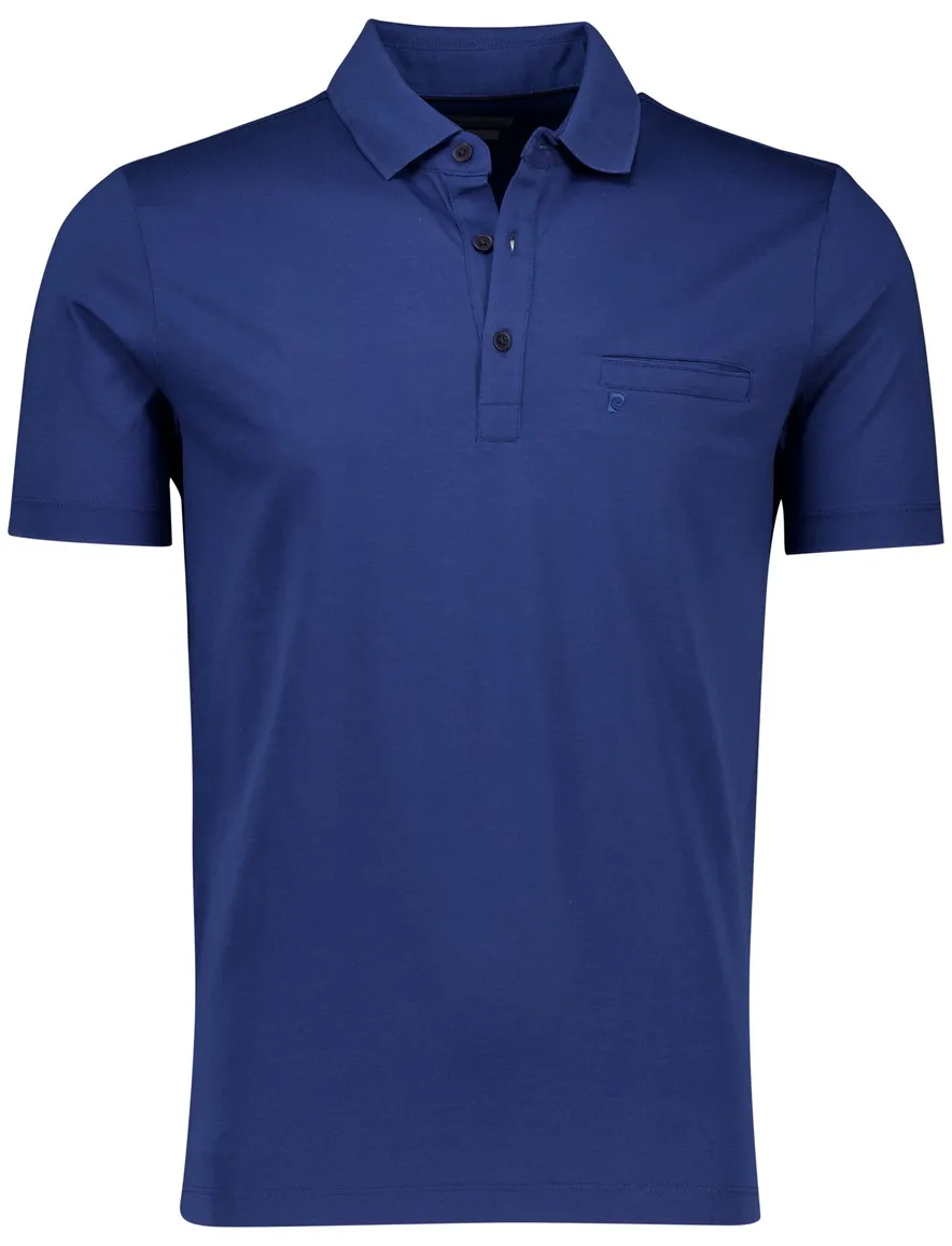 Pierre Cardin polo blauw 3-knoops katoen
