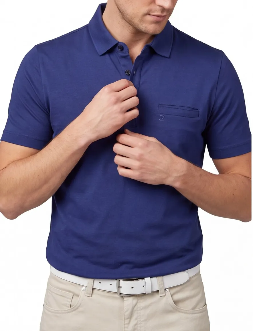 Pierre Cardin polo blauw 3-knoops