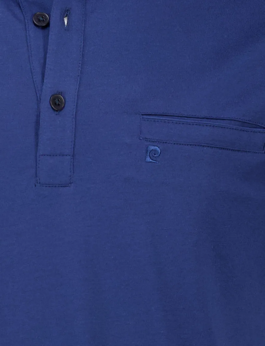 Pierre Cardin polo blauw 3-knoops katoen