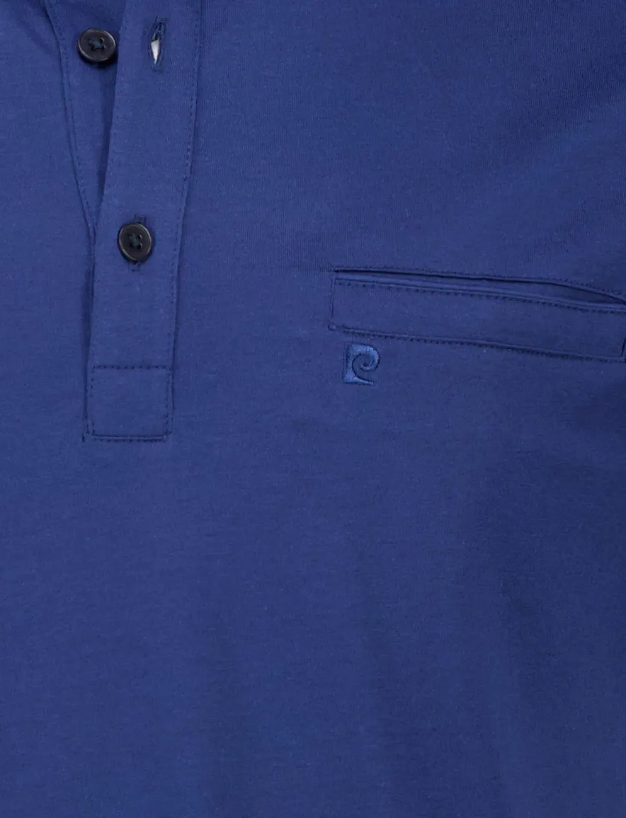 Pierre Cardin polo blauw 3-knoops katoen