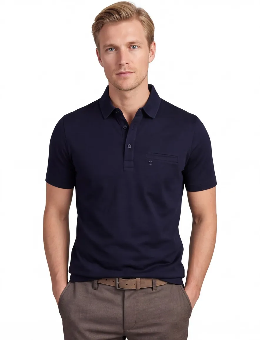 Pierre Cardin polo donkerblauw effen