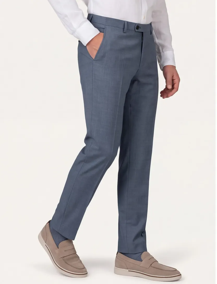 Club of Gents pantalon mix & match blauw polyester