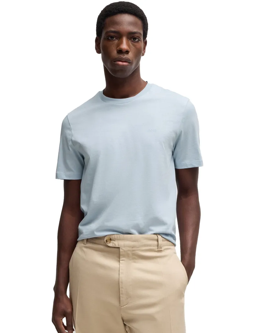 BOSS Black t-shirt lichtblauw katoen