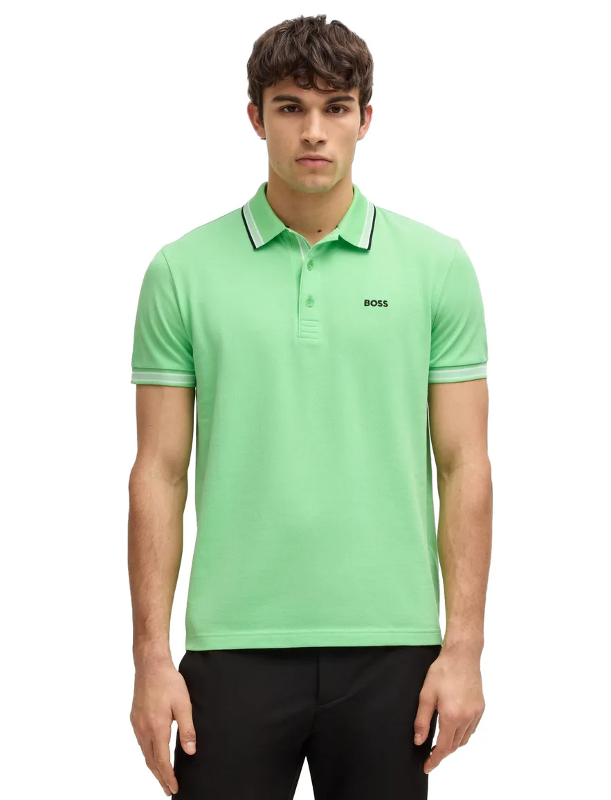Hugo Boss Paddy poloshirt korte mouw groen effen