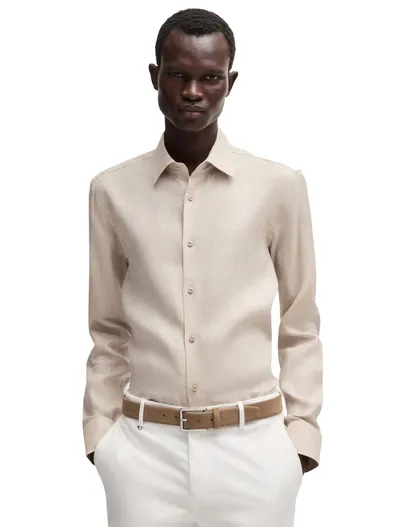 Hugo Boss Hugo Boss Black overhemd beige slim fit