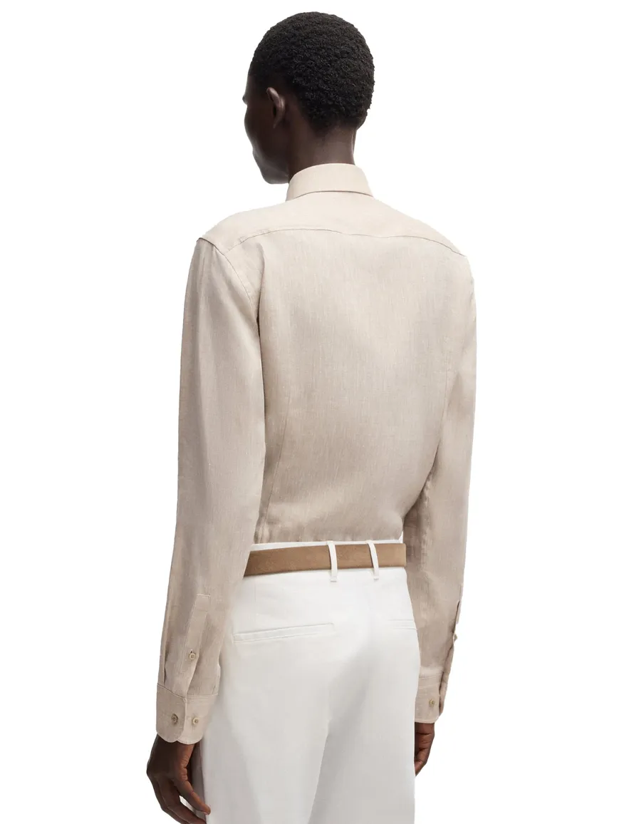 Hugo Boss Black overhemd beige slim fit