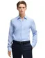 BOSS overhemd lichtblauw Slim Fit Pure Linen gemêleerd