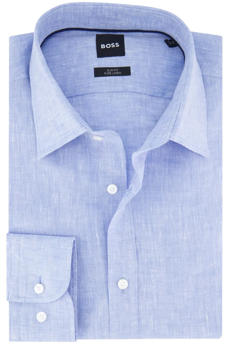 BOSS Black H-HANK overhemd blauw mouwlengte 7