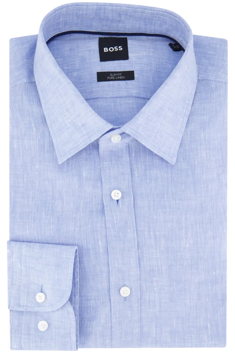 BOSS Black H-HANK overhemd blauw mouwlengte 7