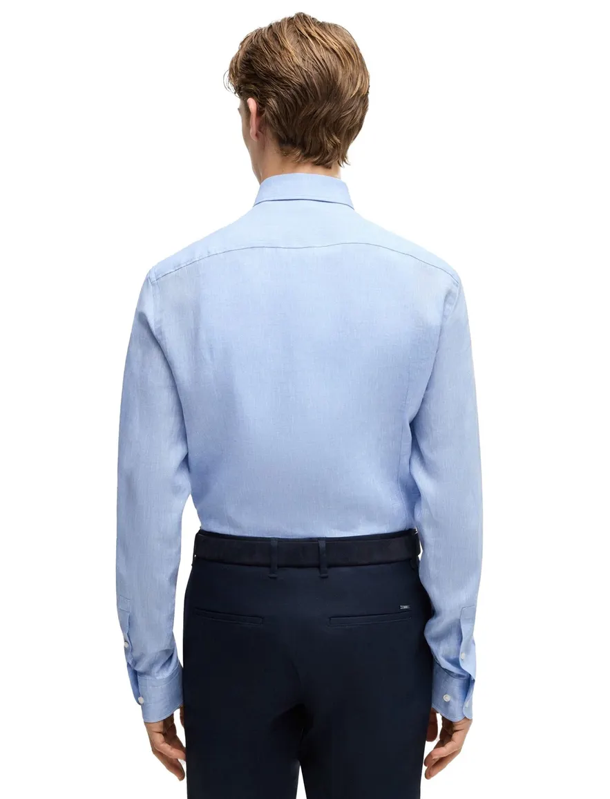BOSS Black H-HANK overhemd blauw mouwlengte 7