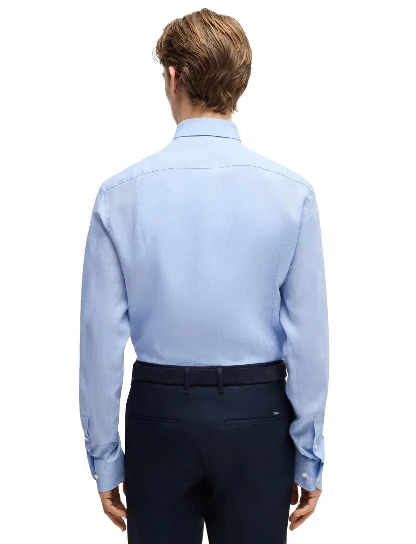 BOSS Black H-HANK overhemd lichtblauw mouwlengte 7 slim fit