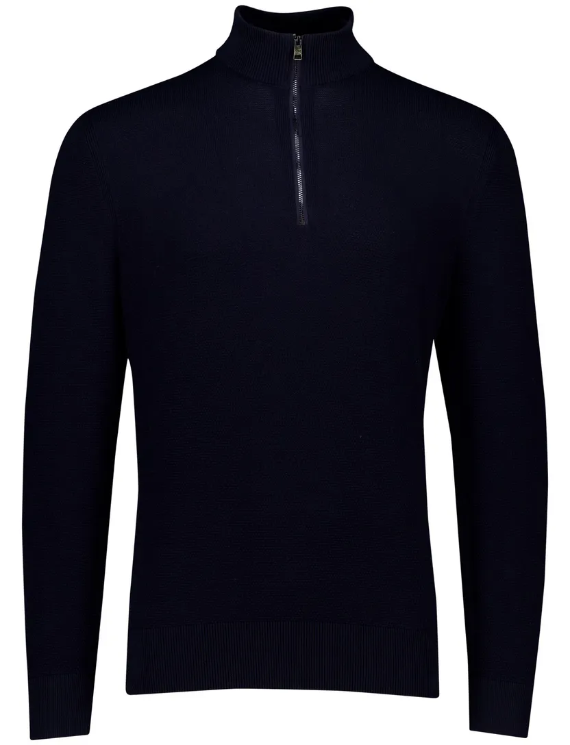 Hugo Boss Black Ebrando-P half zip donkerblauw
