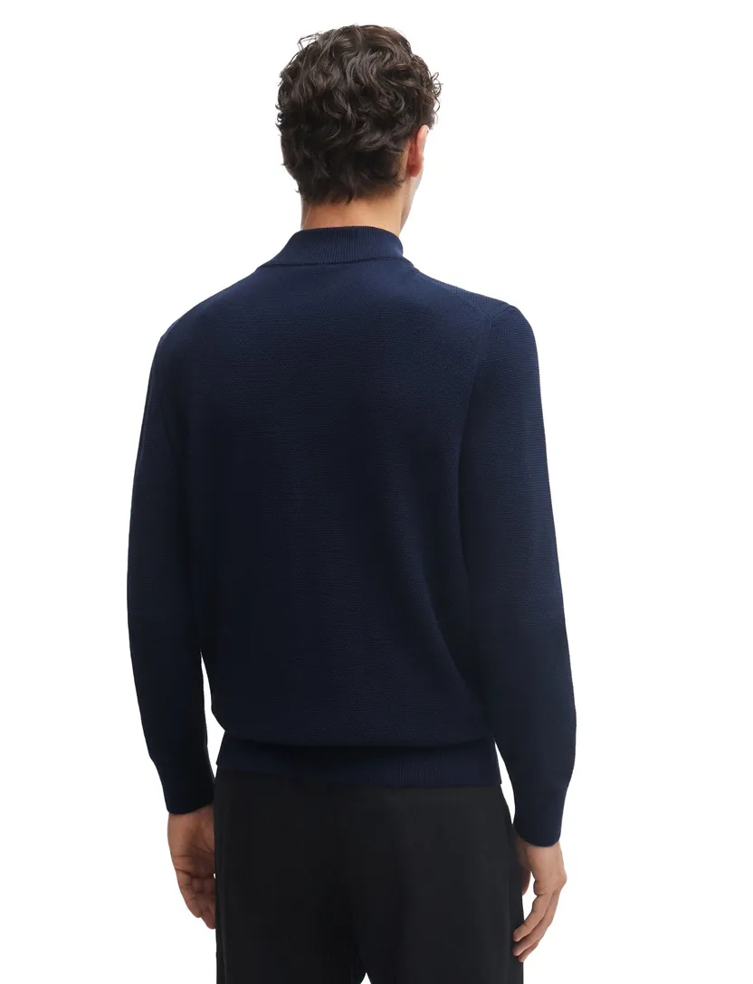 Hugo Boss Black Ebrando-P half zip donkerblauw
